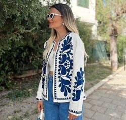 S, M, L Піджак вишиванка з натуральної тканини на підкладці