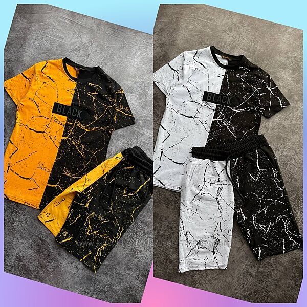 XL, XXL комплект BLACK футболка та шорти