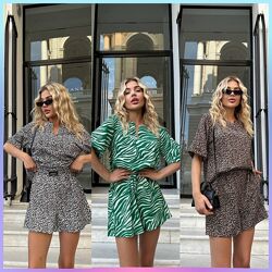 42-44, 46-48, 50-52 Літній костюм вільного крою з шортами