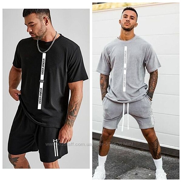 46-48, 50-52, 54-56 Чоловічий костюм футболка та шорти двунитка