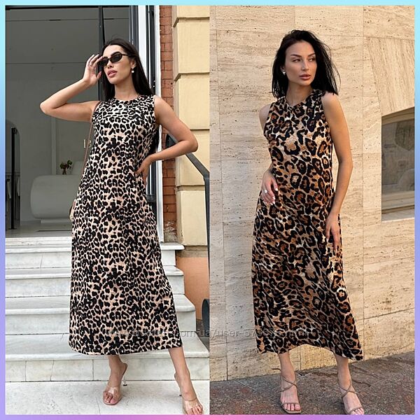 42-44, 46-48 сукня принт лео рубчик