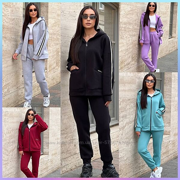 42-44, 46-48, 50-52 спортивний костюм тринитка на флісі