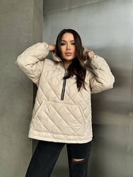 42-48, 48-54 стьобана, вільного крою куртка анорак