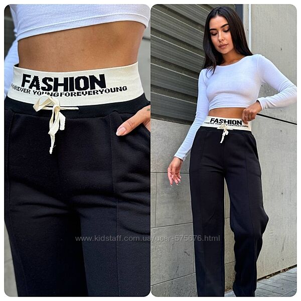 42,44,46,48 Штани палаццо сезон весна-осінь тринитка петля