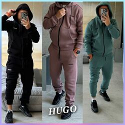 M, L, XL, XXL турецька тринитка з начосом пеньє чоловічий костюм HUGO