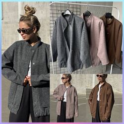 42-46 бомбер oversize пальтовий кашемір на трикотажній основі