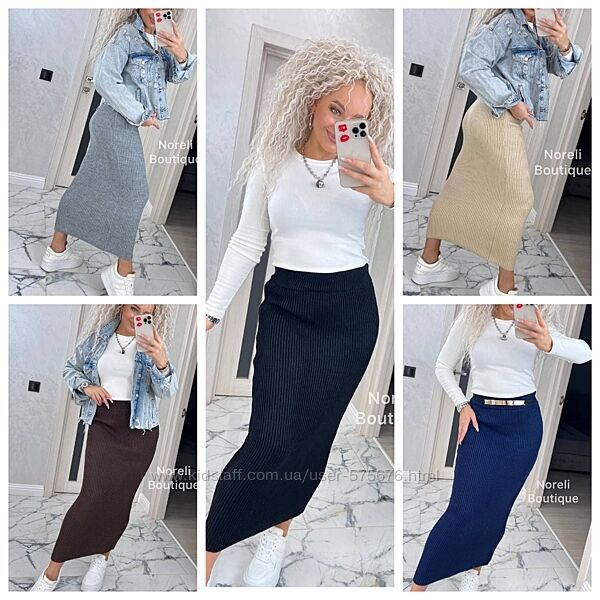 вязана спідниця довжина міді