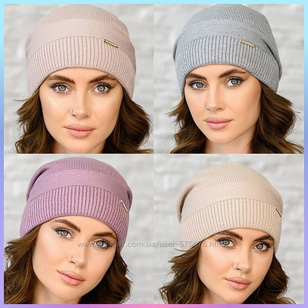 В´язана шапка на флісі