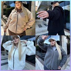 р.44 до 62р. кофта тедді з капюшоном