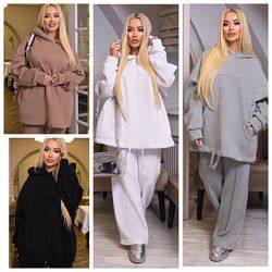 42-46, 48-52, 54-58 Дуже теплий костюм худі та штани палаццо