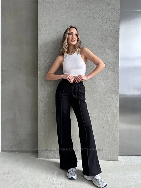 S, M, L, XL брюки палаццо тринитка петля