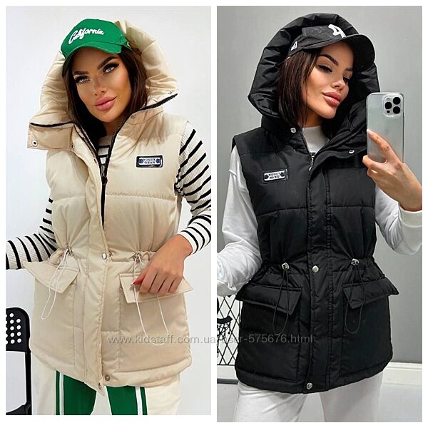 42-44, 46-48, 50-52 жилетка плащівка синтепон 200