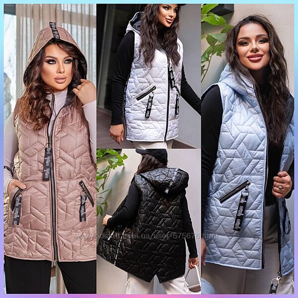 48-50, 52-54, 56-58 жилетка лаке, синтепон 200