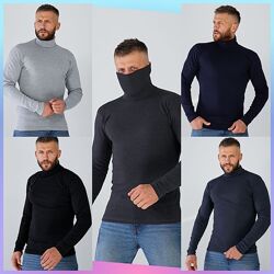 M L XL XXL Чоловічий гольф стійка бавовна з начосом