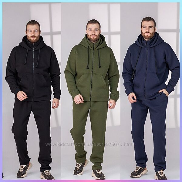 46-48, 50-52, 54-56 Чоловічий спортивний костюм тринитка на флісі на високи