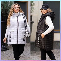 62-44, 66-68 жилетка плащівка, синтепон 150 капюшон відстібається