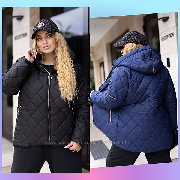 р.54 до 72р. Куртка плащівка, синтепонт150, Капюшон зємний