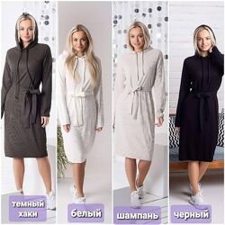 S, M, L сукня турецька вязка рубчик з капюшоном