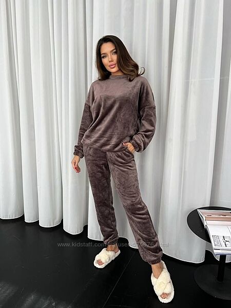 42-44, 46-48, 50-52 - 5 кольорів Теплий домашній махровий костюм