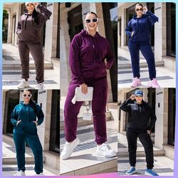 50-52,54-56 стильний велюровий костюм