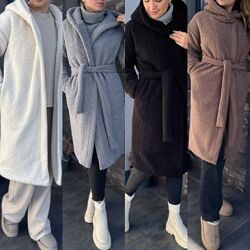 42-44,46-48,50-52 пальто щільна тедді