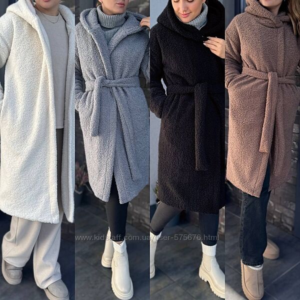 42-44,46-48,50-52 пальто щільна тедді