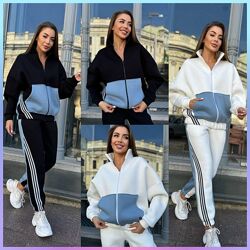 S-M , L-XL Костюм тринитка на флісі