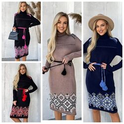 42-48 Вязана сукня-вишиванка