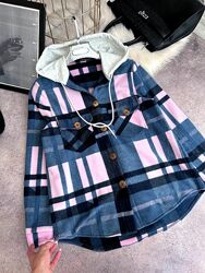 42-46, 48-52 сорочка з капюшоном двосторонній фліс полар