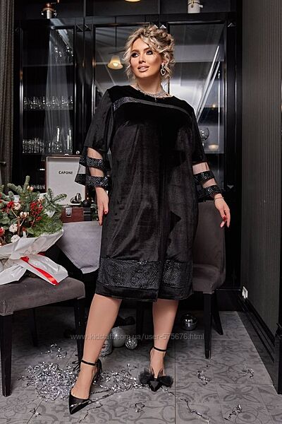 48-50, 52-54, 56-58, 60-62 сукня святкова бархат