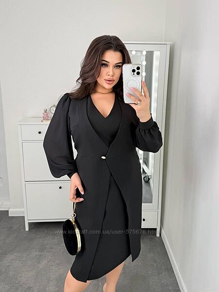 48-50, 52-54, 56-58 сукня креп костюмний та шифон