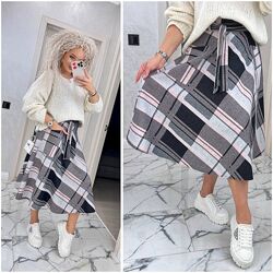 S, M, L, XL Спідниця міді 80 см  утеплений трикотаж з вовною