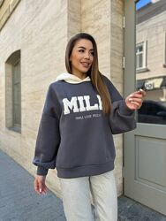 S-M, L-XL якісний світшот тринитка на флісі та трикотаж тедді