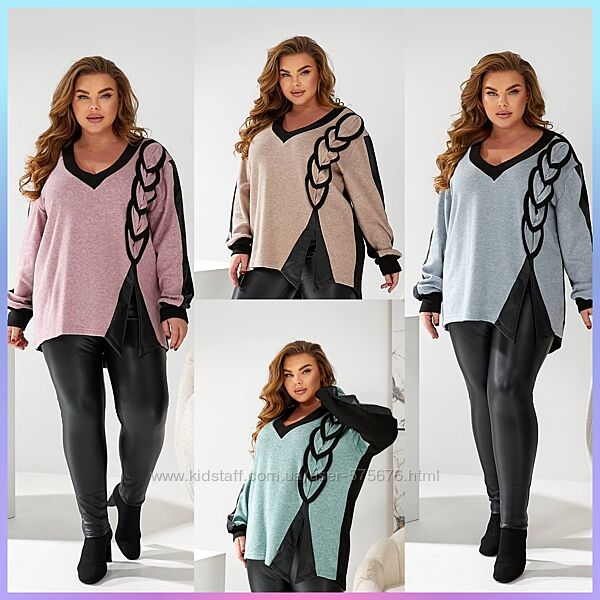 48-50, 52-54, 56-58 стильний костюм туніка та лосини