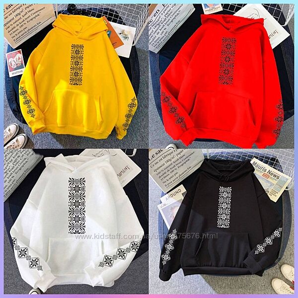 42-46, 48-52 худі вишиванка тринитка на флісі