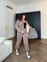 48-50, 52-54, 56-58 теплий костюм тринитка з тедді