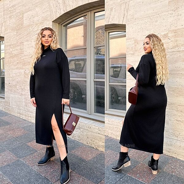 48-52, 54-58 Трендова стильна сукня мілкий рубчик люкс якість