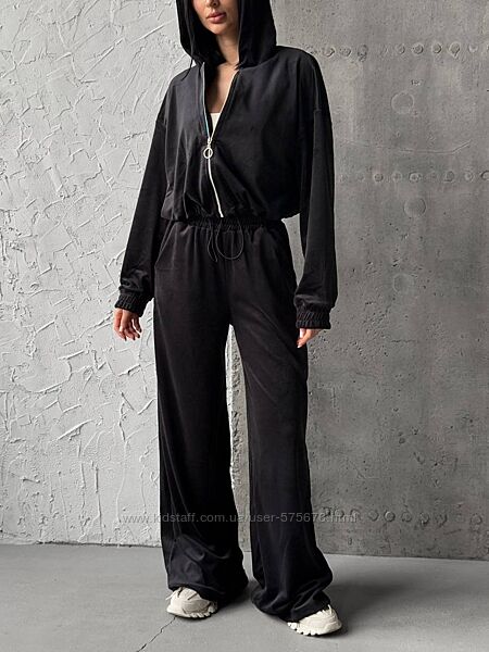 42-44, 46-48 Шикарний костюм велюр на бавовняній основі