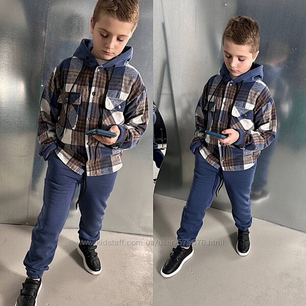 р.134 до 164р. крутезний теплий костюм сорочка та штани