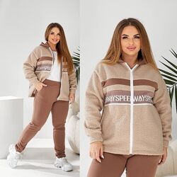 48-50, 52-54, 56-58 теплий костюм тритокатаж тринитка начіс, тедді