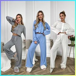 42-44, 46-48, 50-52 костюм кофта та штани трикотаж рубчик