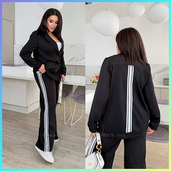 р.42 до 56р. Жіночий класичний костюм піджак та брюки костюмка джерсі