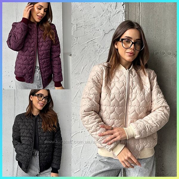 42-44, 46-48 куртка-бомбер стьобана плащівка, 150 силіконі