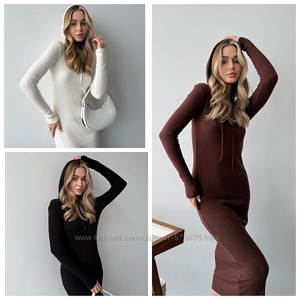 42-44, 46-48, 50-52 Сукня вязка з капюшоном