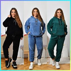 54, 56, 58, 60 Спортивний костюм турецька флора велюр, рубчик