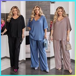 р 46 до 64р. Костюм шовк гофре