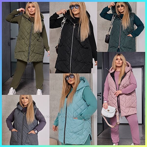 50-52, 54-56, 58-60 Костюм трійка жилетка, кофта, штани