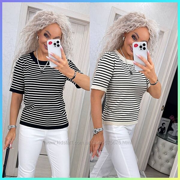 42-48 Трикотажна футболка в смужку