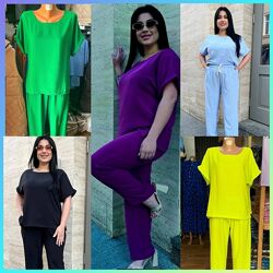 L, XL, XXL костюм двійка американський креп-жатка