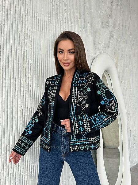 S, M, L жакет накидка із вишивкою
